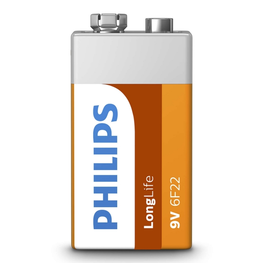 Philips 6F22L1B/10 - Zinkchloride batterij 6F22 LONGLIFE 9V 150mAh