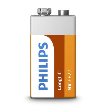 Philips 6F22L1F/10 - Zinkchloride batterij 6F22 LONGLIFE 9V 150mAh