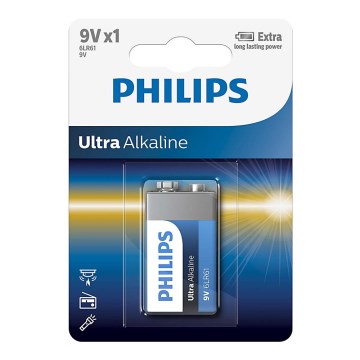 Philips 6LR61E1B/10 - Alkaline batterij 6LR61 ULTRA ALKALINE 9V 600mAh