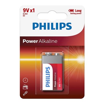 Philips 6LR61P1B/10 - Alkaline batterij 6LR61 POWER ALKALINE 9V 600mAh