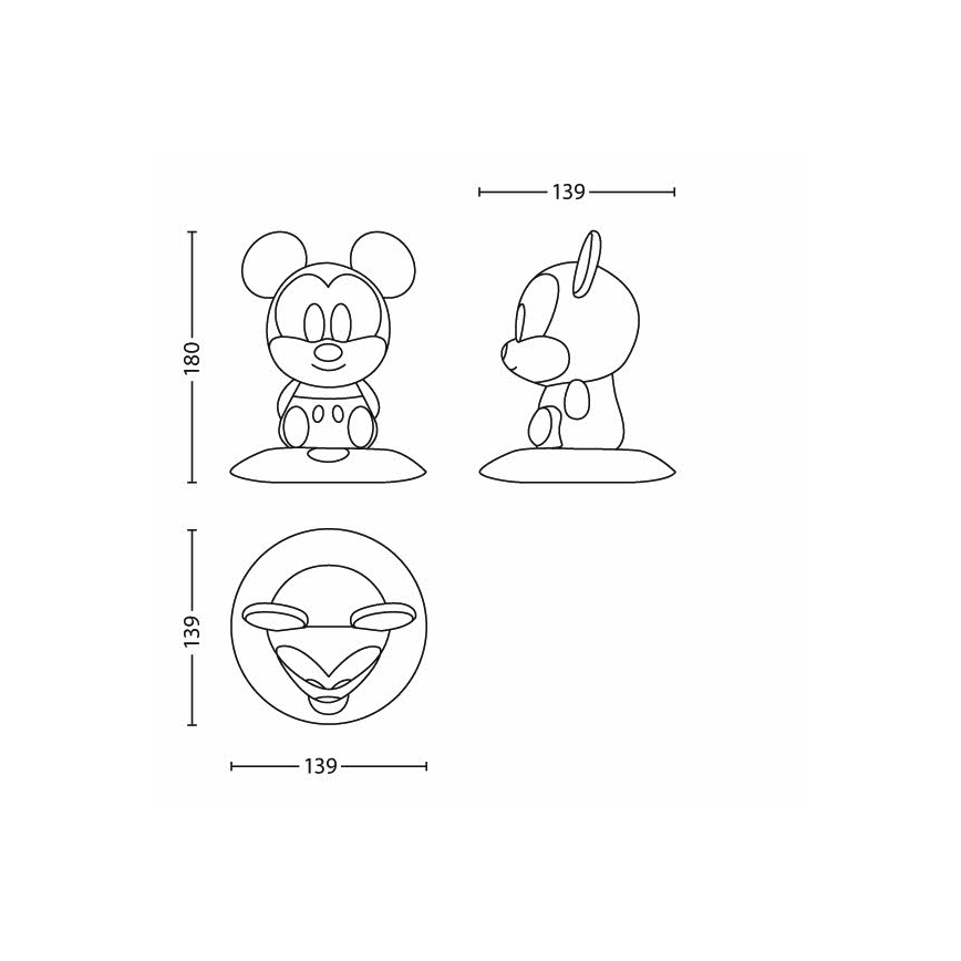 Philips 71709/30/16 -  LED Kinderlamp DISNEY SOFTPAL MICKEY LED/1W/230V