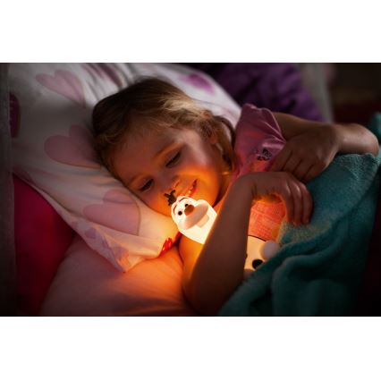 Philips 71768/08/16 - LED Kinderlamp DISNEY FROZEN OLAF LED/0,3W/2xAAA sneeuwman