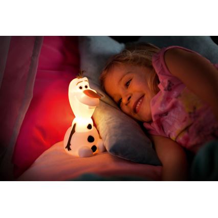 Philips 71768/08/16 - LED Kinderlamp DISNEY FROZEN OLAF LED/0,3W/2xAAA sneeuwman