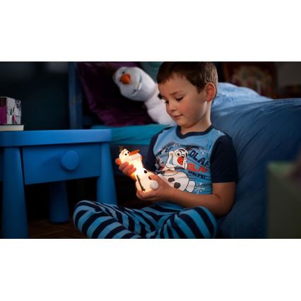 Philips 71768/08/16 - LED Kinderlamp DISNEY FROZEN OLAF LED/0,3W/2xAAA sneeuwman