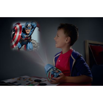 Philips 71769/35/P0 - LED Kinder beeldprojector MARVEL AVENGERS 1xLED/0,1W/3xAA