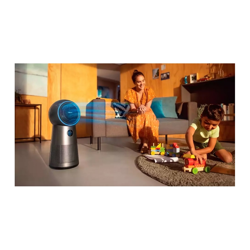 Philips AMF220/15 - Purificateur d'air, ventilateur et réchauffeur d'air 3en1 SERIES 2000 230V + télécommande