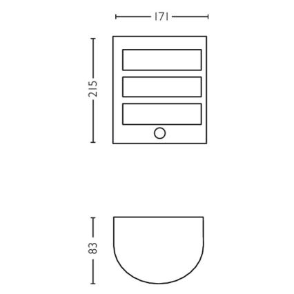 Philips - Applique murale d'extérieur avec détecteur LED/6W/230V 2700K IP44