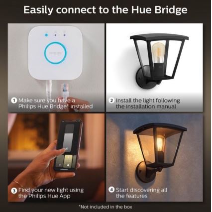 Philips - Applique murale d'extérieur Hue INARA 1xE27/7W/230V Wi-Fi IP44