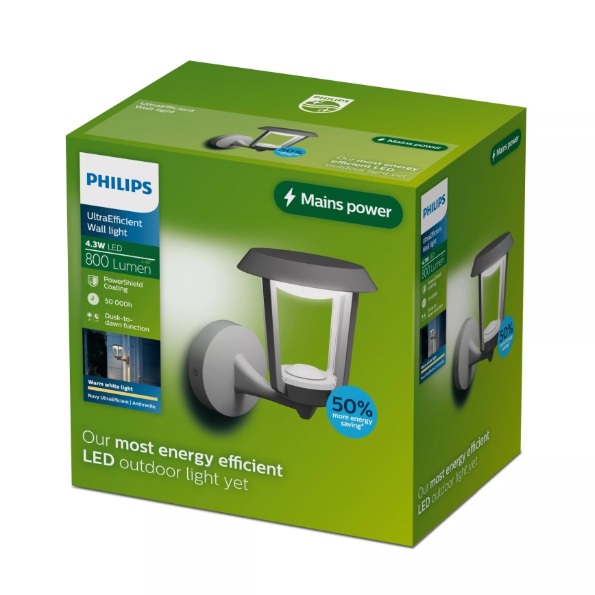 Philips - Applique murale d'extérieur LED NUVY LED/4,3W/230V 2700K IP44