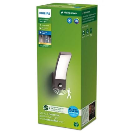 Philips - Applique murale extérieure avec détecteur SPLAY LED/3,8W/230V IP44