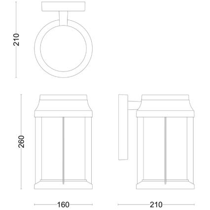 Philips - Applique murale extérieure BELLINI 1xE27/25W/230V IP44