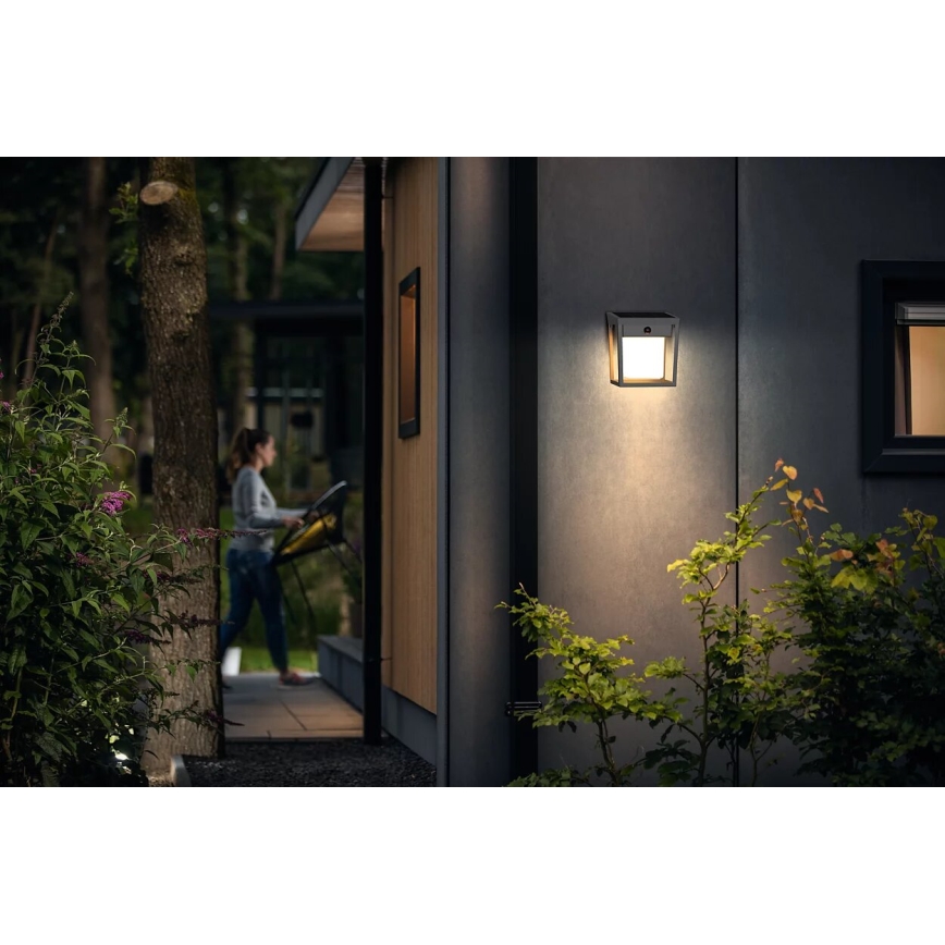 Philips - Applique murale solaire avec détecteur BLAISE LED/1,5W/3,7V 3000K IP44