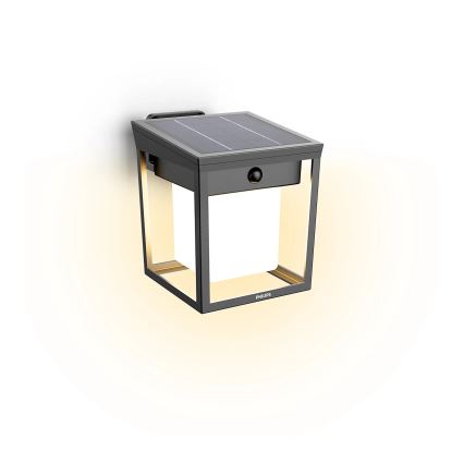 Philips - Applique murale solaire avec détecteur BLAISE LED/1,5W/3,7V 3000K IP44
