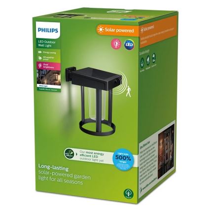 Philips - Applique murale solaire avec détecteur CAMILL LED/1,4W/3,7V 2000 mAh IP44