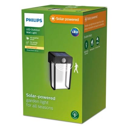 Philips - Applique murale solaire avec détecteur SHROUD LED/2,3W/3,7V 600 mAh IP44