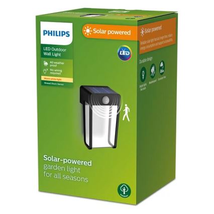 Philips - Applique murale solaire avec détecteur SHROUD LED/2,3W/3,7V IP44