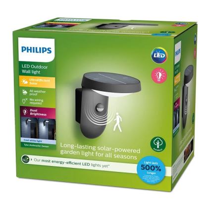 Philips - Applique murale solaire avec détecteur LED/1,2W/4V 1800 mAh 4000K IP44