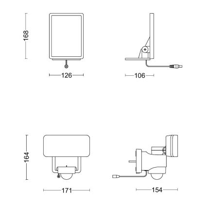 Philips - Applique murale solaire avec détecteur TYLUS LED/6W/3,7V 3000K IP44