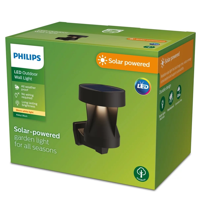 Philips - Applique murale solaire AVERY LED/1,8W/3,7V 2700K IP44