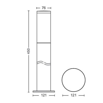 Philips - Buitenlamp UTRECHT 1xE27/20W/230V 45 cm IP44