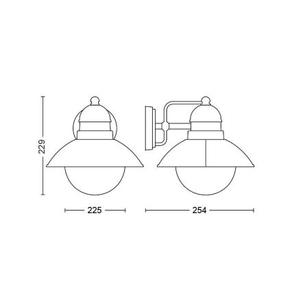 Philips - Buitenwandlamp DAMASCUS 1x E27 / 60W / 230V IP44