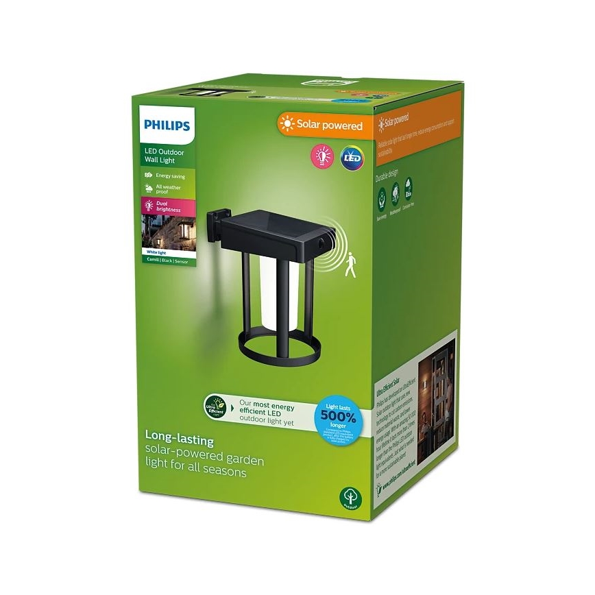 Philips - LED Solar Wandlamp met bewegings- en schemersensor CAMILL LED/1,4W/3,7V 2000 mAh IP44
