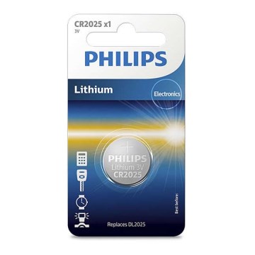 Philips CR2025/01B - Pile lithium CR2025 MINICELLS 3V 165mAh