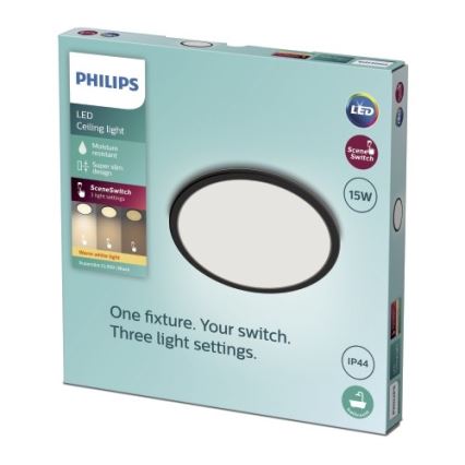 Philips - Dimbare LED Badkamer Plafond Lamp SCENE SWITCH LED/15W/230V IP44 2700K