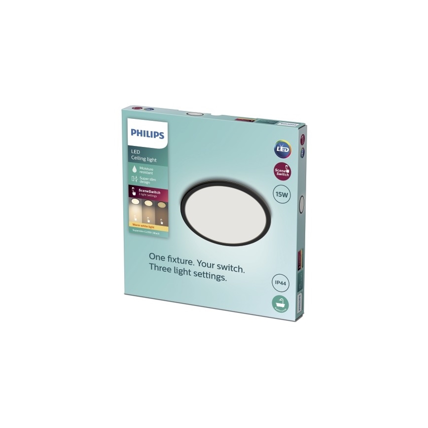 Philips - Dimbare LED Badkamer Plafond Lamp SCENE SWITCH LED/15W/230V IP44 2700K