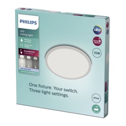 Philips - Dimbare LED Badkamer Plafond Lamp SCENE SWITCH LED/15W/230V IP44 4000K