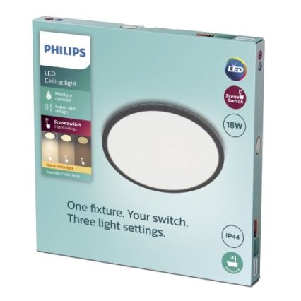 Philips - Dimbare LED Badkamer Plafond Lamp SCENE SWITCH LED/18W/230V IP44 2700K