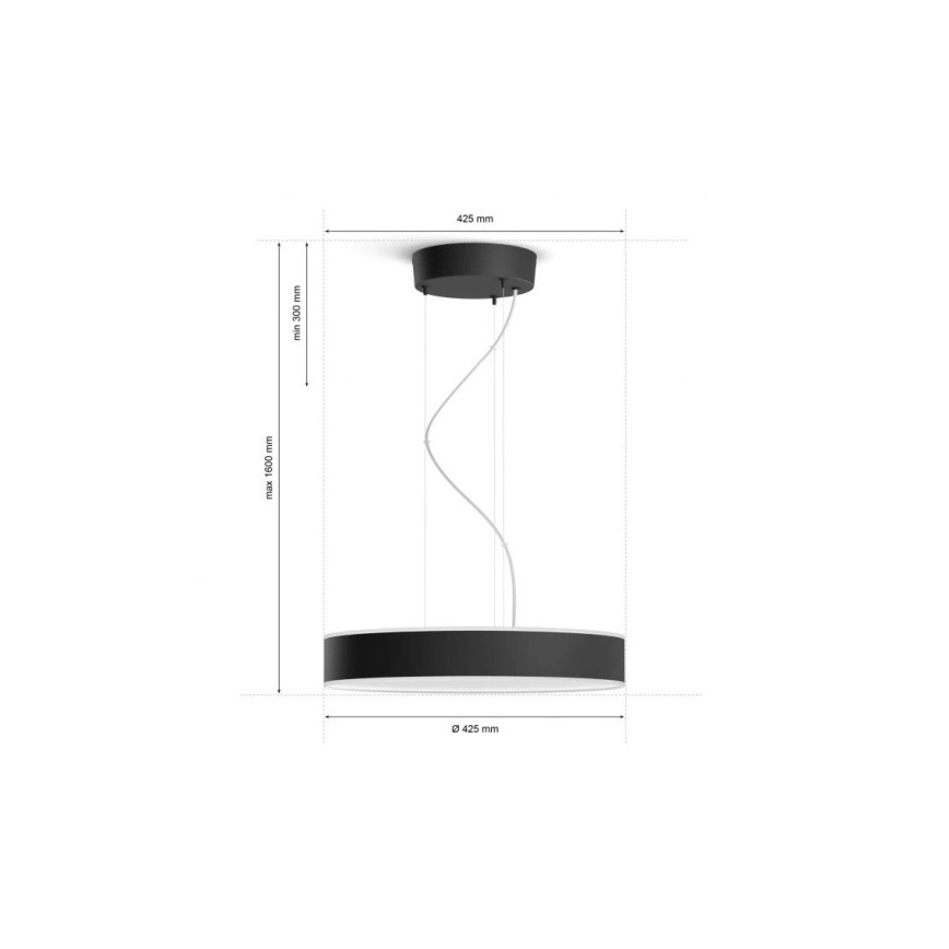 Philips - Dimbare LED hanglamp aan een koord Hue LED/33,5W/230V 2200-6500K zwart + afstandsbediening