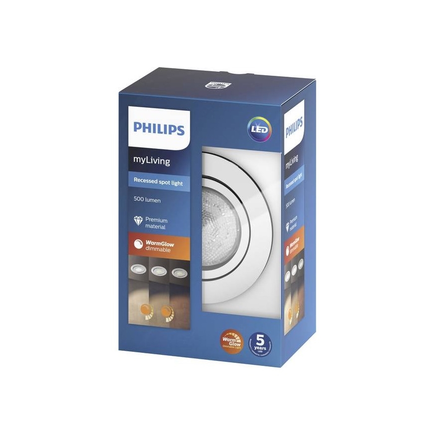 Philips - Dimbare LED Inbouw Lamp SHELLBARK Warm Glow 1xLED/4,5W/230V 2200-2700K