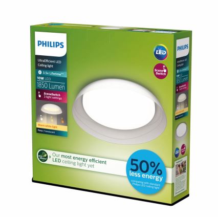 Philips - Dimbare LED plafondlamp FLETA SCENE SWITCH LED/10W/230V 2700K doorzichtig