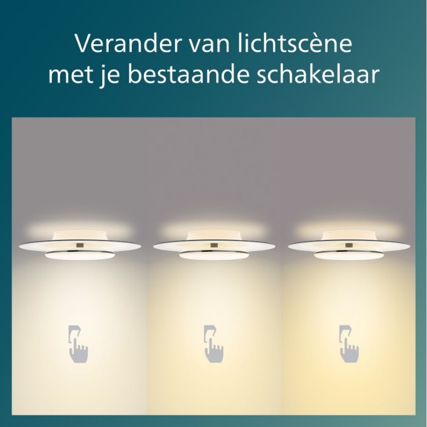 Philips- Dimbare LED Plafondlamp SCENE SWITCH LED/40W/230V 2700K zwart