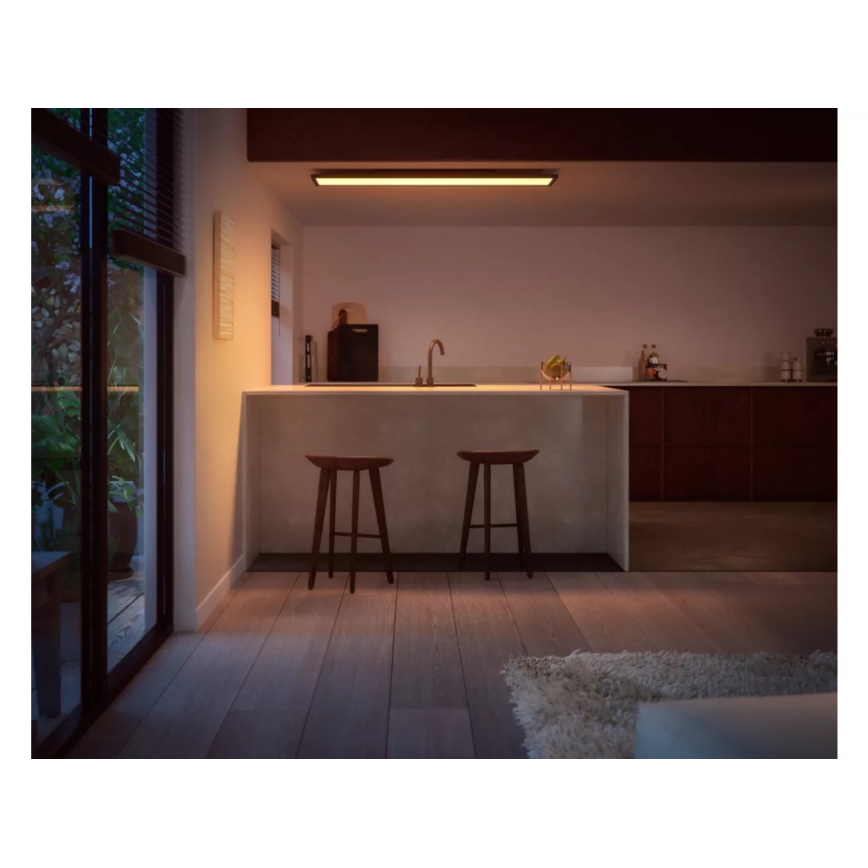Philips - Dimbare LED plafondlamp Hue AURELLE LED/39W/230V 2200-6500K 120x30 cm zwart