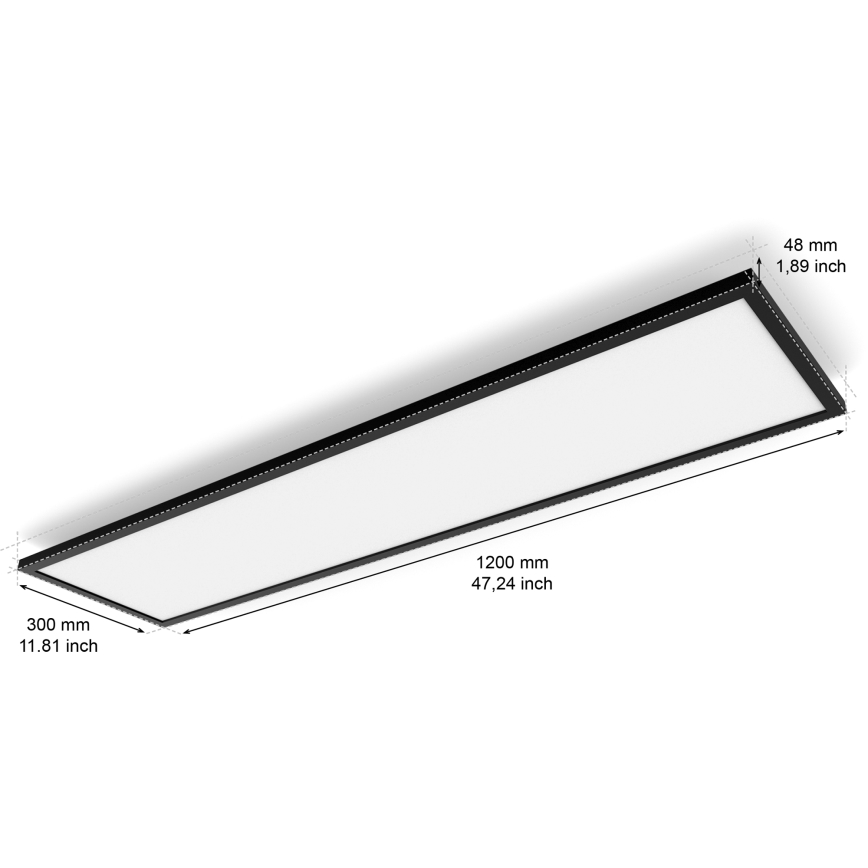 Philips - Dimbare LED plafondlamp Hue AURELLE LED/39W/230V 2200-6500K 120x30 cm zwart