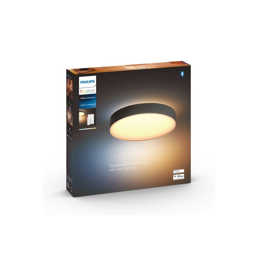Philips - Dimbare LED plafondlamp Hue LED/33,5W/230V 2200-6500K diameter 425 mm zwart + afstandsbediening