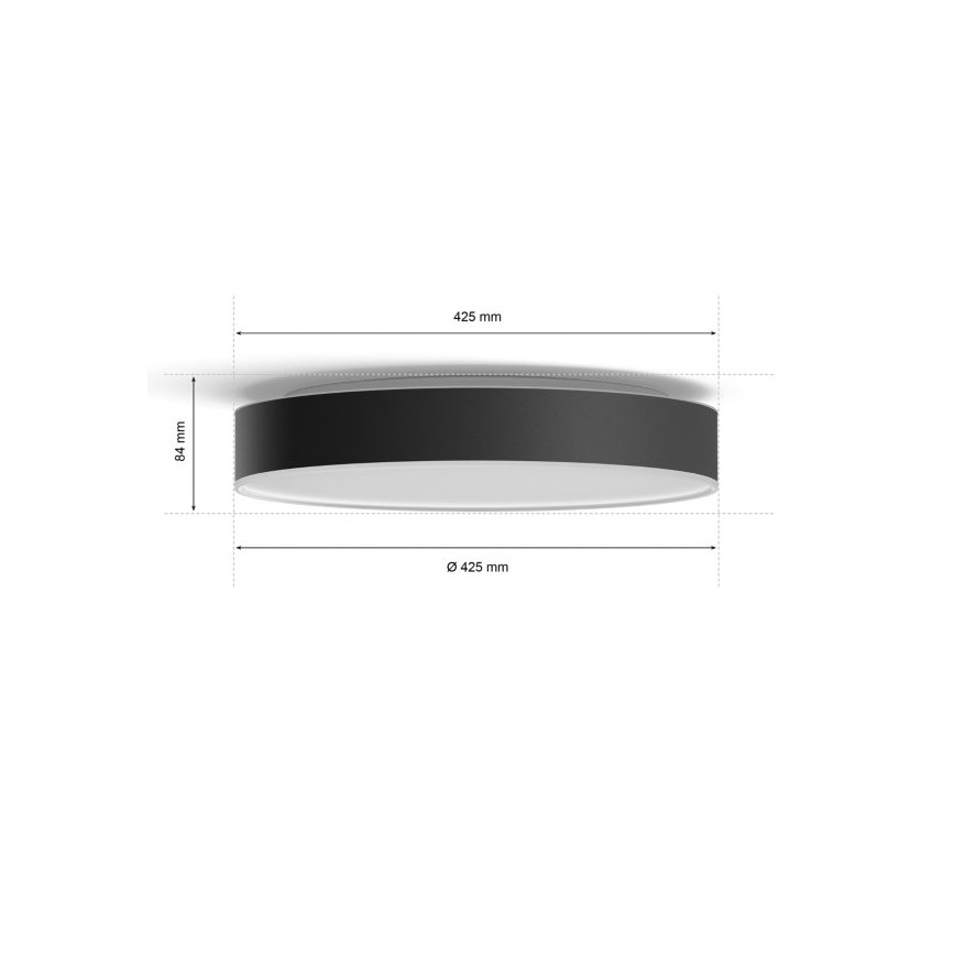 Philips - Dimbare LED plafondlamp Hue LED/33,5W/230V 2200-6500K diameter 425 mm zwart + afstandsbediening