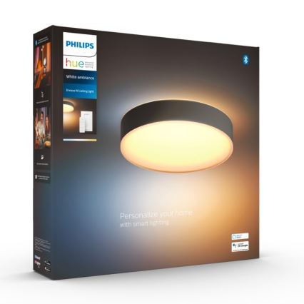 Philips - Dimbare LED plafondlamp Hue LED/19,2W/230V 2200-6500K diameter 381 mm zwart + afstandsbediening