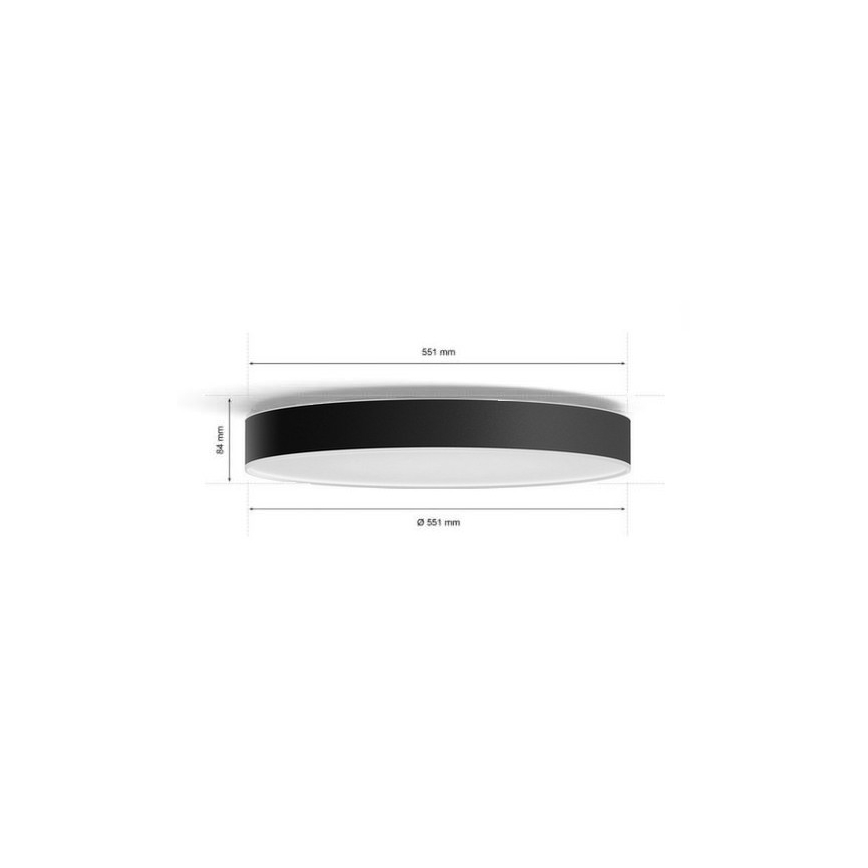 Philips - Dimbare LED plafondlamp Hue LED/48W/230V 2200-6500K diameter 551 mm zwart + afstandsbediening