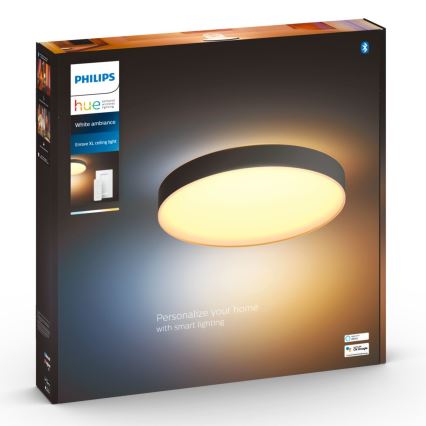 Philips - Dimbare Hue LED-plafondlamp 48W/230V 2200–6500K Ø 551 mm, zwart + afstandsbediening