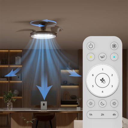 Philips - LED Dimbare plafondlamp met ventilator ATLAS LED/35W/230V mat chroom + afstandsbediening