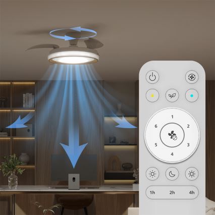 Philips - Dimbare LED-plafondlamp met ventilator BLISS LED/35W/230V goud + afstandsbediening