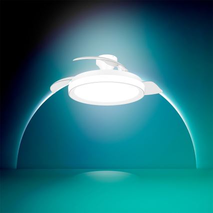 Philips - Dimbare LED-plafondlamp met ventilator BLISS LED/35W/230V wit + afstandsbediening