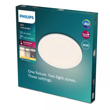 Philips - Dimbare LED plafondlamp SCENE SWITCH LED/36W/230V diameter 50 cm 2700K wit