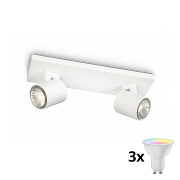 Philips - Dimbare LED RGBW spot RUNNER 2xGU10/6,5W/230V 2700-6500K wit