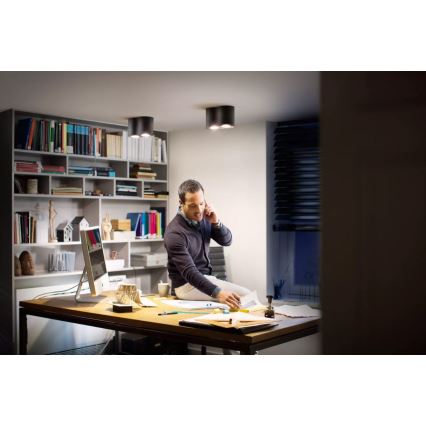 Philips - Dimbare LED Spot Hue PILLAR 2xGU10/4,2W/230V 2200-6500K + afstandsbediening zwart