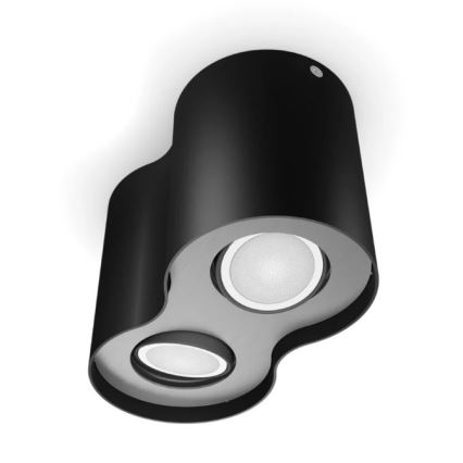 Philips - Dimbare LED Spot Hue PILLAR 2xGU10/4,2W/230V 2200-6500K + afstandsbediening zwart