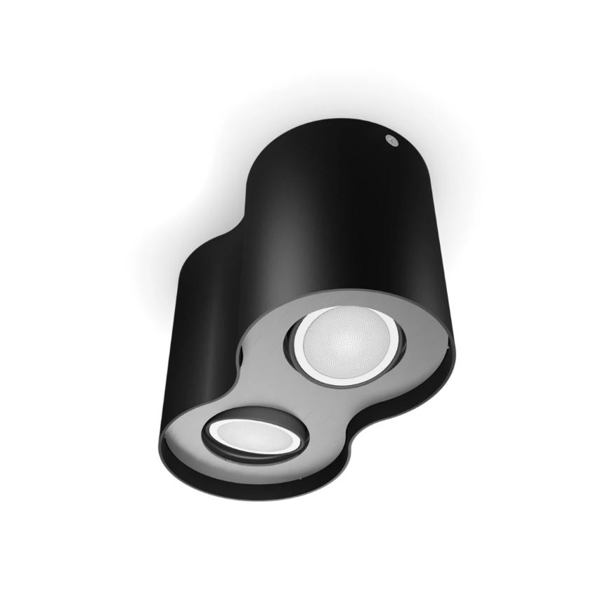 Philips - Dimbare LED Spot Hue PILLAR 2xGU10/4,2W/230V 2200-6500K + afstandsbediening zwart